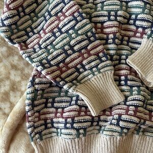 Multicolor Patterned Crew Neck Sweater